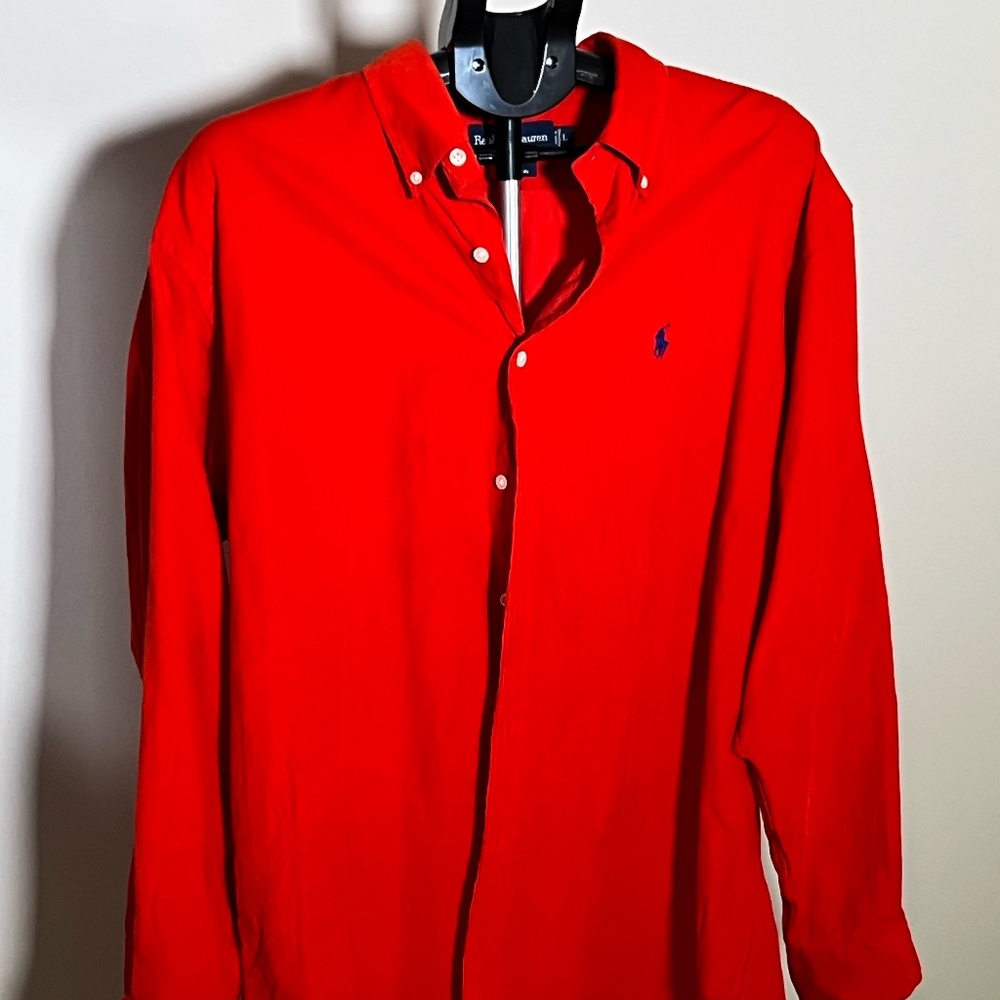 Ralph Lauren Blue Label Red Casual Button Down Shirt